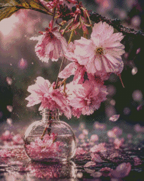 Cherry Blossom Elegance © 60x75 by KT Designs