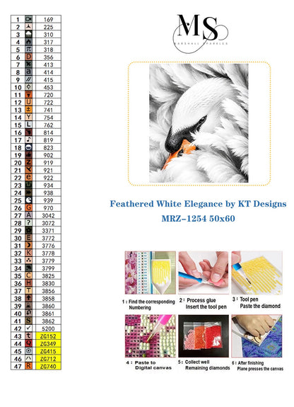 Feathered White Elegance © 50x60 by KT Designs
