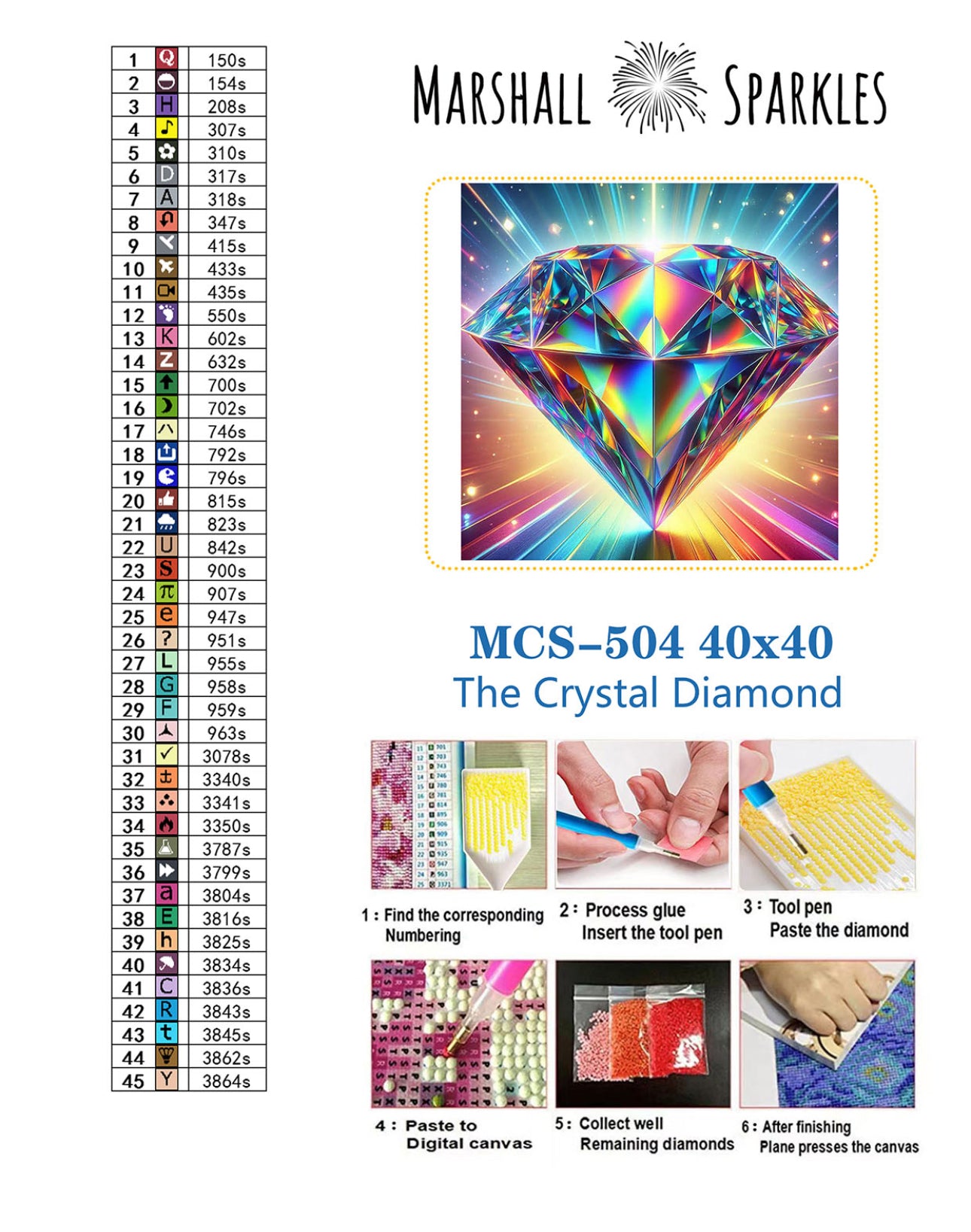 The Crystal Diamond © Square FULL CRYSTAL 40x40