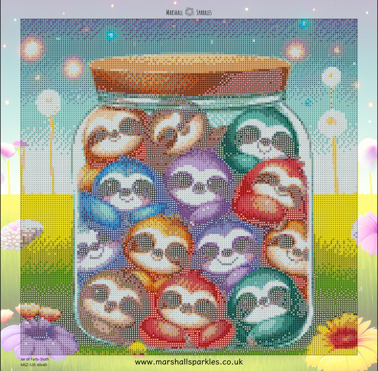 Jar of Farts - Sloth  40X40  (print to order)