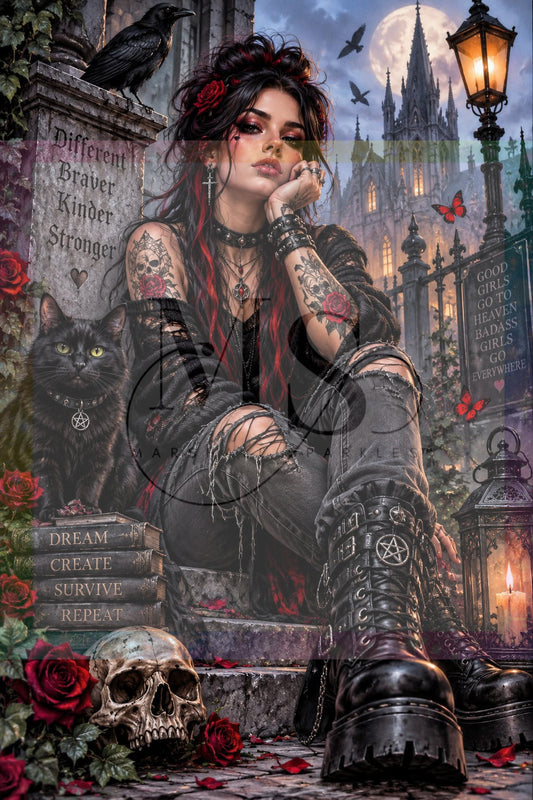 The Gothic Rose © 60x90 by NAT Art Creations