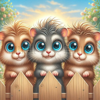 Over the Fence - Mice © 40x40 (print to order)