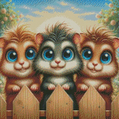 Over the Fence - Mice © 40x40 (print to order)