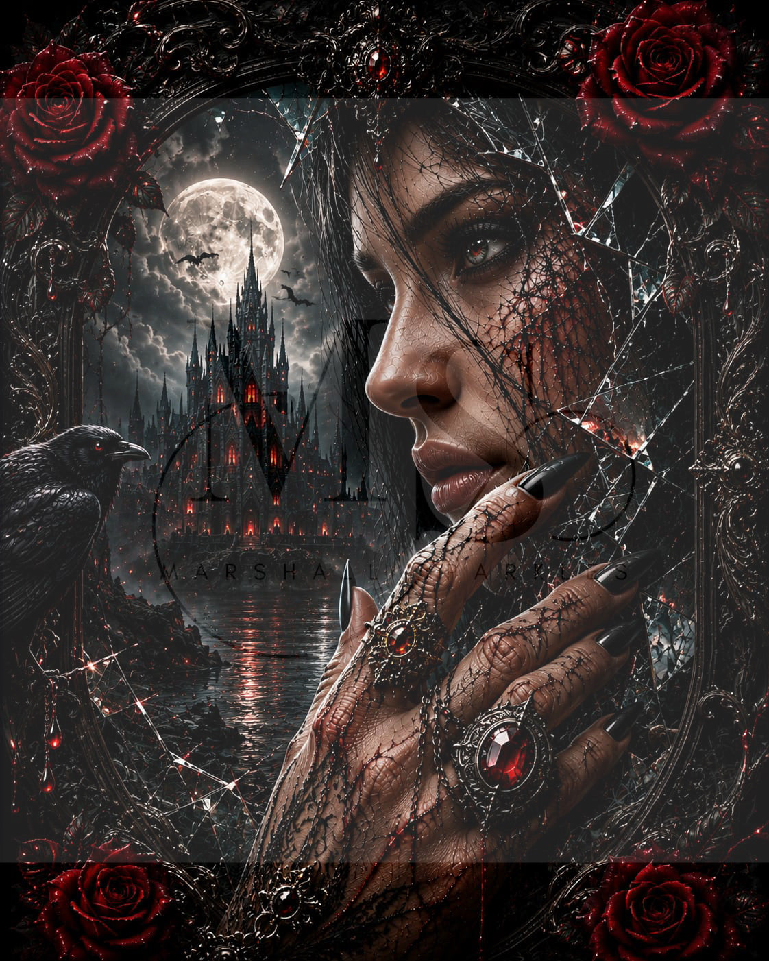 Moonlit Gothic Rose © 60x75 by CrazyLoneWolf