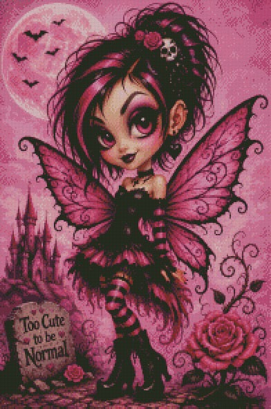 Pink Gothic Fairy © 50x75 by NAT Art Creations