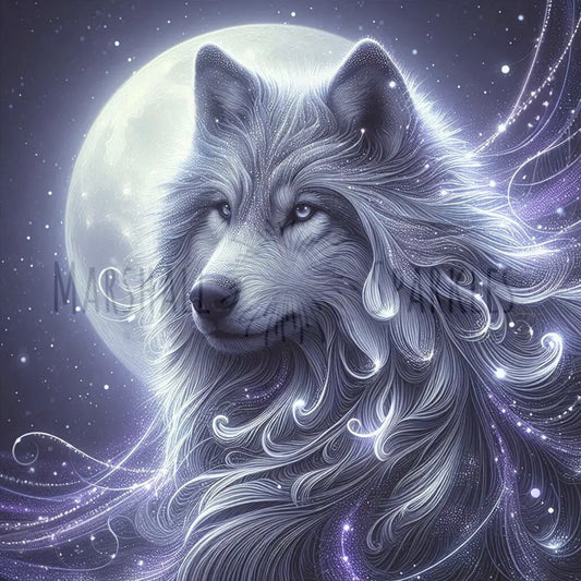 Whole Moon Wolf © 50x50