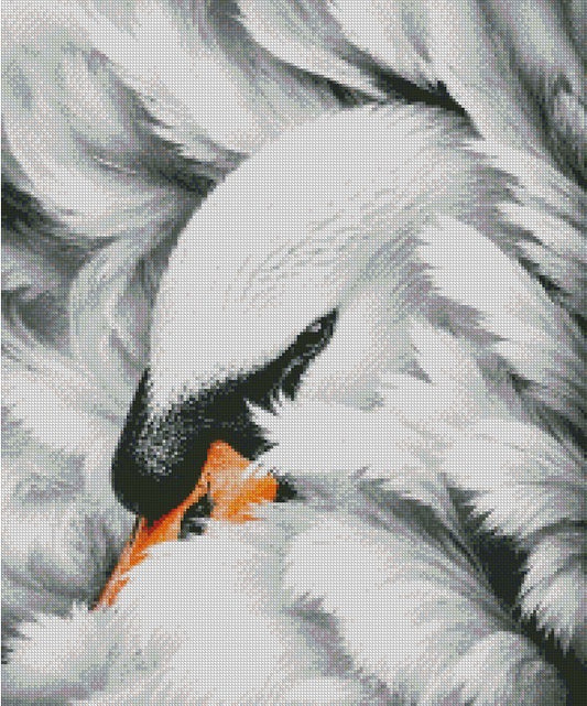 Feathered White Elegance © 50x60 by KT Designs