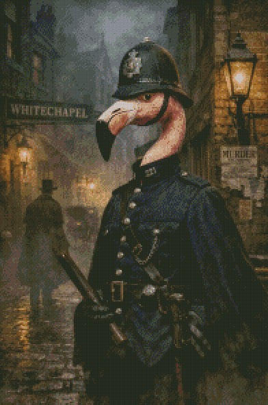 Flam-Bobby on Patrol © 50x75 by NAT Art Creations