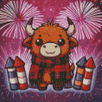 12 Months of Highland Cows © 30x30 free birthday canvas