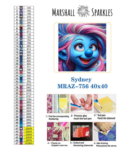 Sydney © 40x40 includes Fairy & AB drills (print to order)