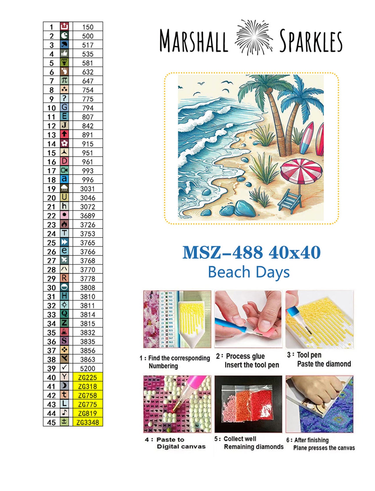 Beach Days © 40x40 Square Fairy Drills