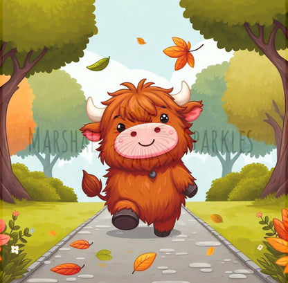 12 Months of Highland Cows © 30x30 free birthday canvas