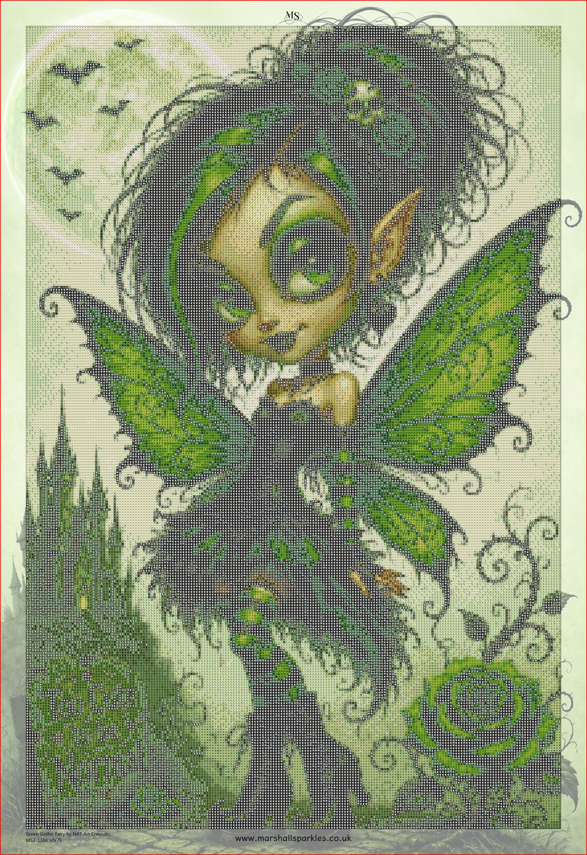 Green Gothic Fairy © 50x75 by NAT Art Creations