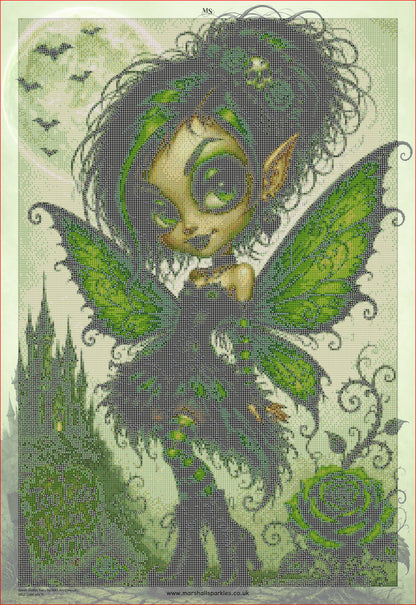 Green Gothic Fairy © 50x75 by NAT Art Creations