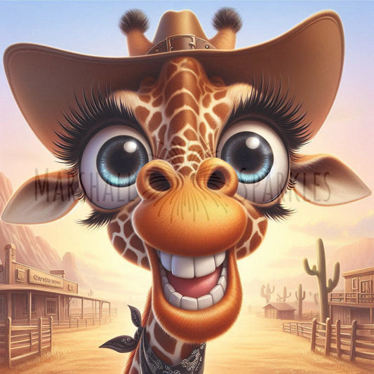 Yellowstone - Giraffe © 40x40 Round Fairy Drill