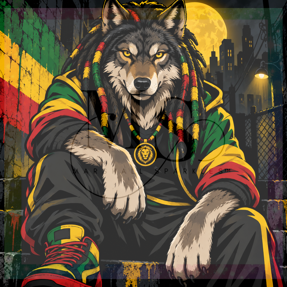 Rasta Wolf © 60x60 by CrazyLone Wolf