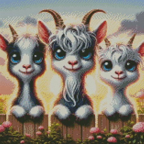 Over the Fence - Goats © 40x40 (print to order)