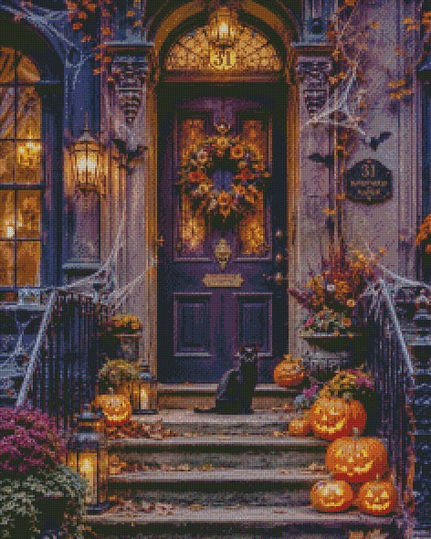 Halloween at Number 31 © 60x75 by Nat Art Designs