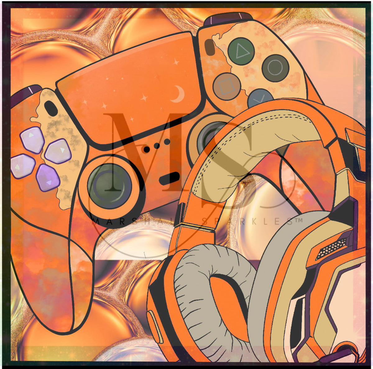 Gamer Vibe (Hand Drawn) © 50x50 by Rachel Diamond