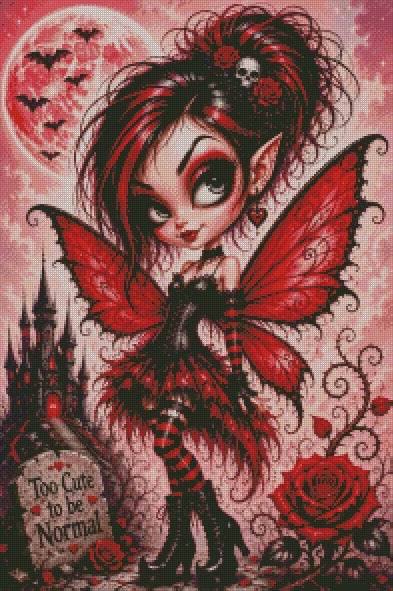 Red Gothic Fairy © 50x75 by NAT Art Creation