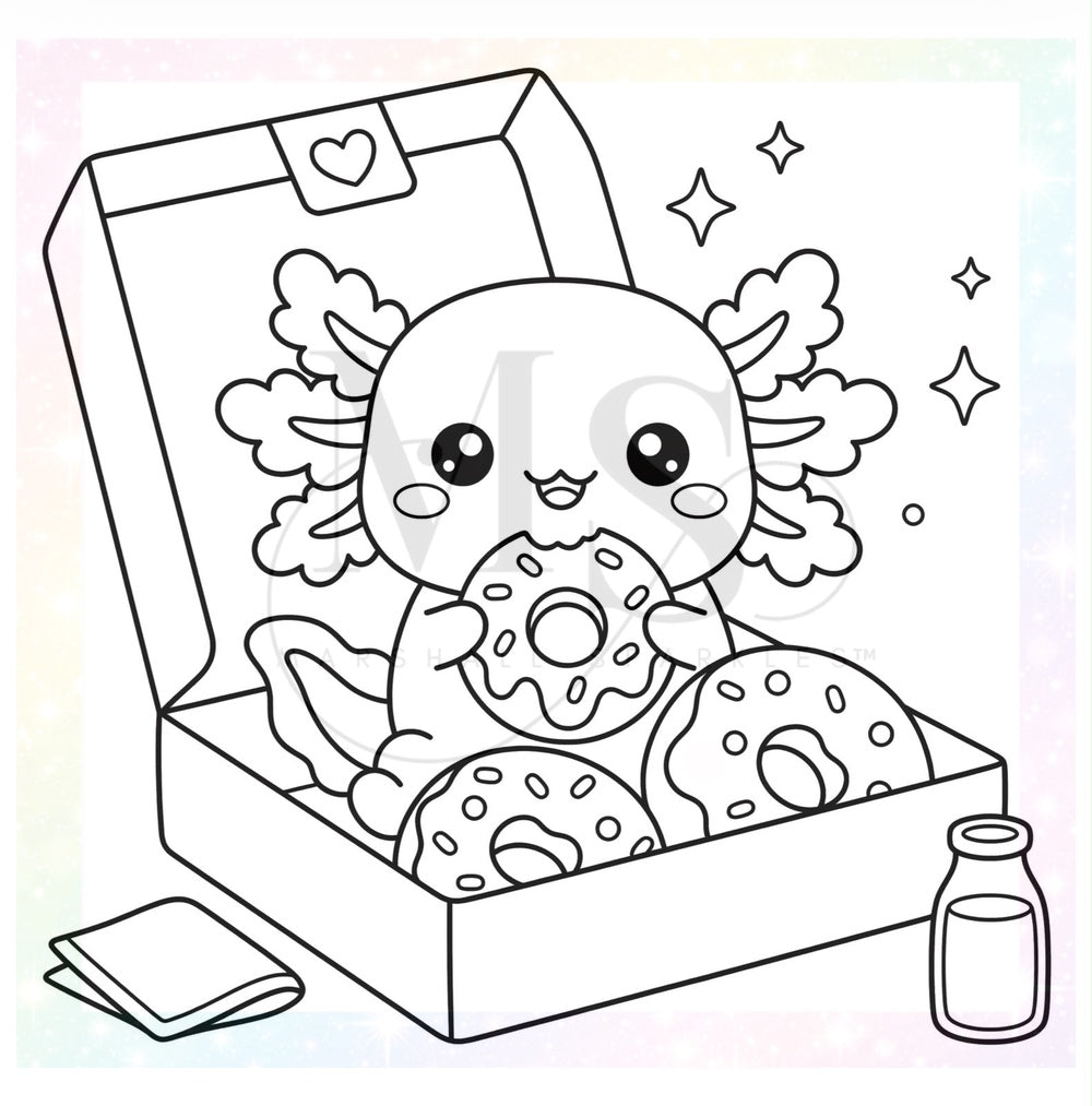 Colour Revel Doodle™ - Thats Axolotl Donuts
© 50x50 Square Drill only  (Hand Drawn) by Sparkles & Doodles