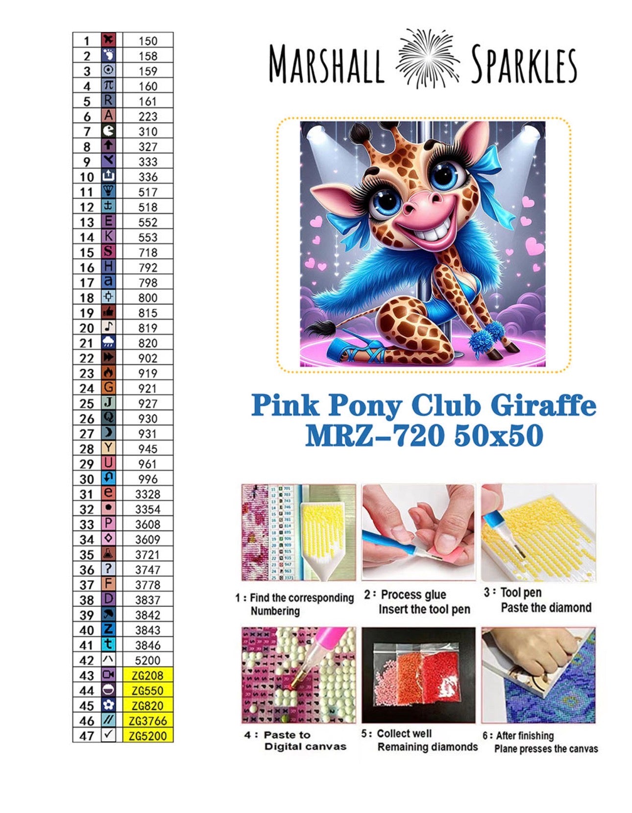 Pink Pony Club Giraffe © 50x50 (print to order)