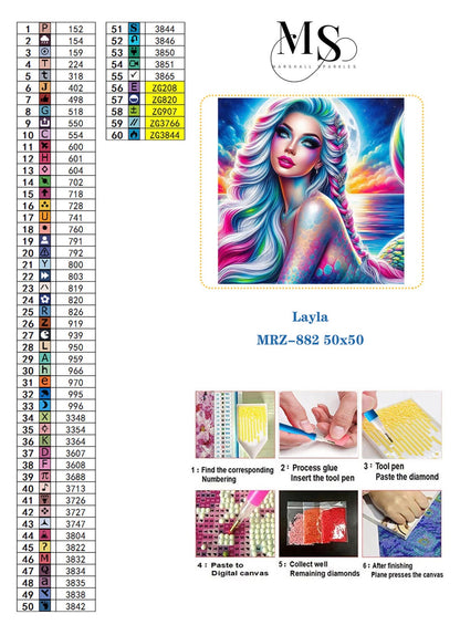 Layla © 50x50 Round Sparkle Drill