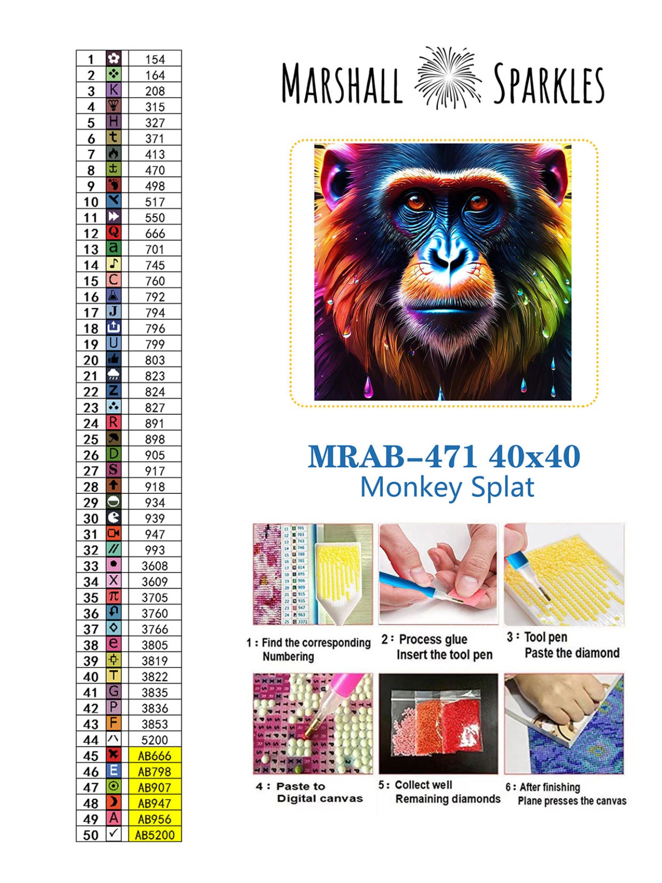 Monkey Splat © 40x40 Round with AB