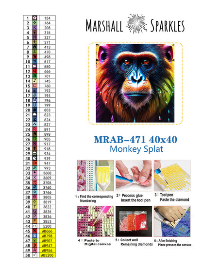 Monkey Splat © 40x40 Round with AB