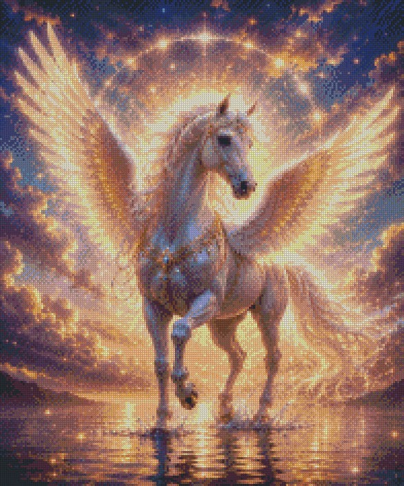 The Golden Winged Steed © 50x60 by KT Designs