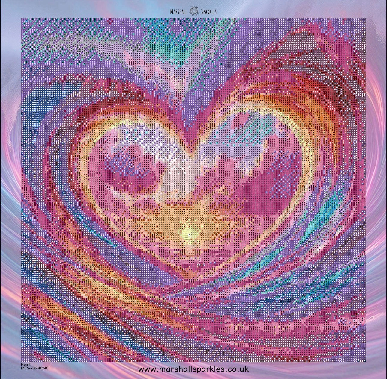 Heart © 40x40  Square FULL FAIRY OR FULL CRYSTAL DRILL (print to order)