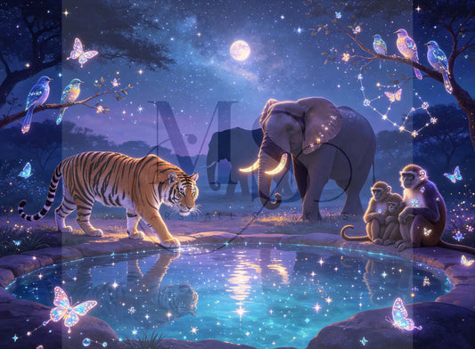 The Night Time Watering Hole © 80x60