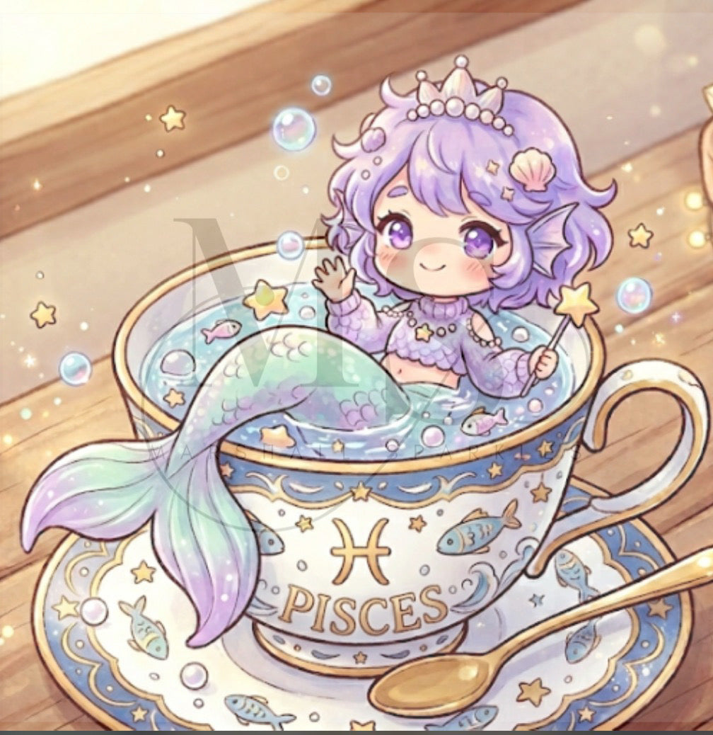The Teacup Zodiac - Pisces © 50x50 by RG Designs