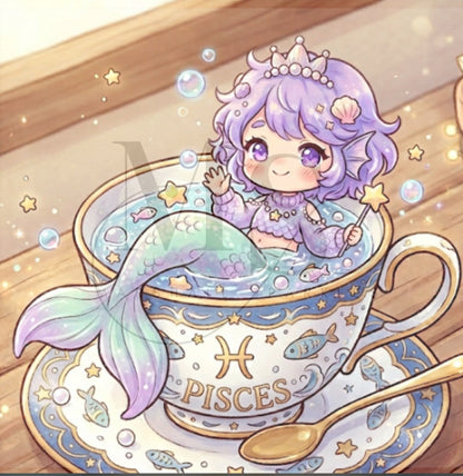 The Teacup Zodiac - Pisces © 50x50 by RG Designs