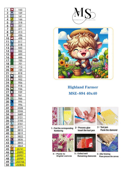 June Highland Farmer © 40x40 square fairy