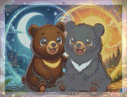 Sun & Moon Bears © 60x45 by RG Designs