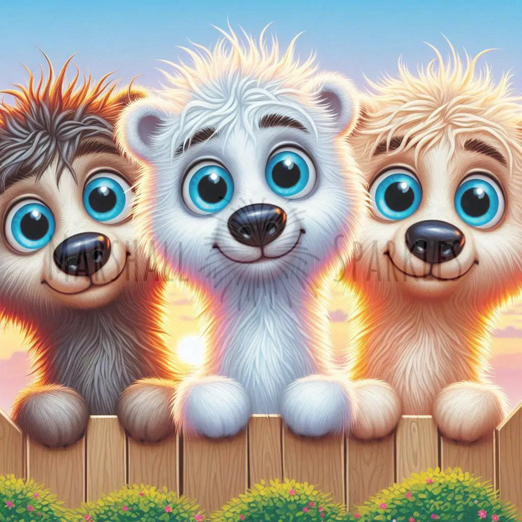 Over the Fence - Polar Bears © 40x40 (print to order)