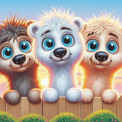 Over the Fence - Polar Bears © 40x40 (print to order)