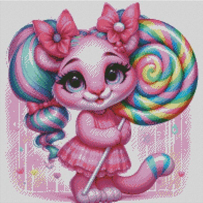April Lollypop - Pink © 50x50 Round Fairy Drill