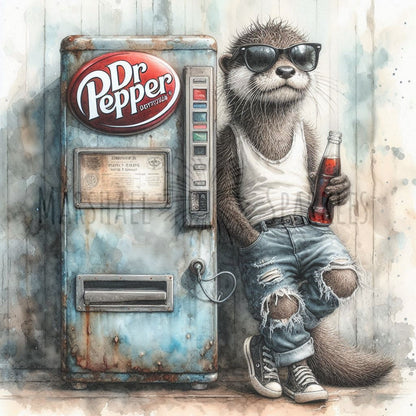 Rust & Fur - Otter © 50x50 (print to order)