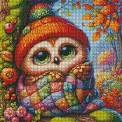 Autumn Owl © 40x40 FULL FAIRY SQUARE