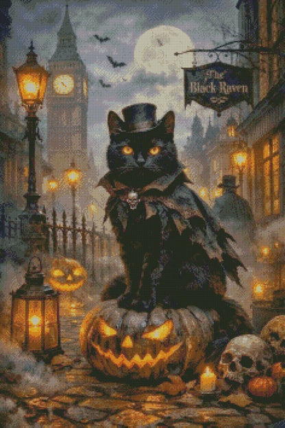 The Cat of the Haunted Harvest © 60x90 by NAT Art Creations