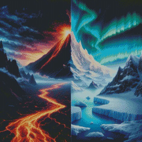 Fire & Ice Mountain © 60x60