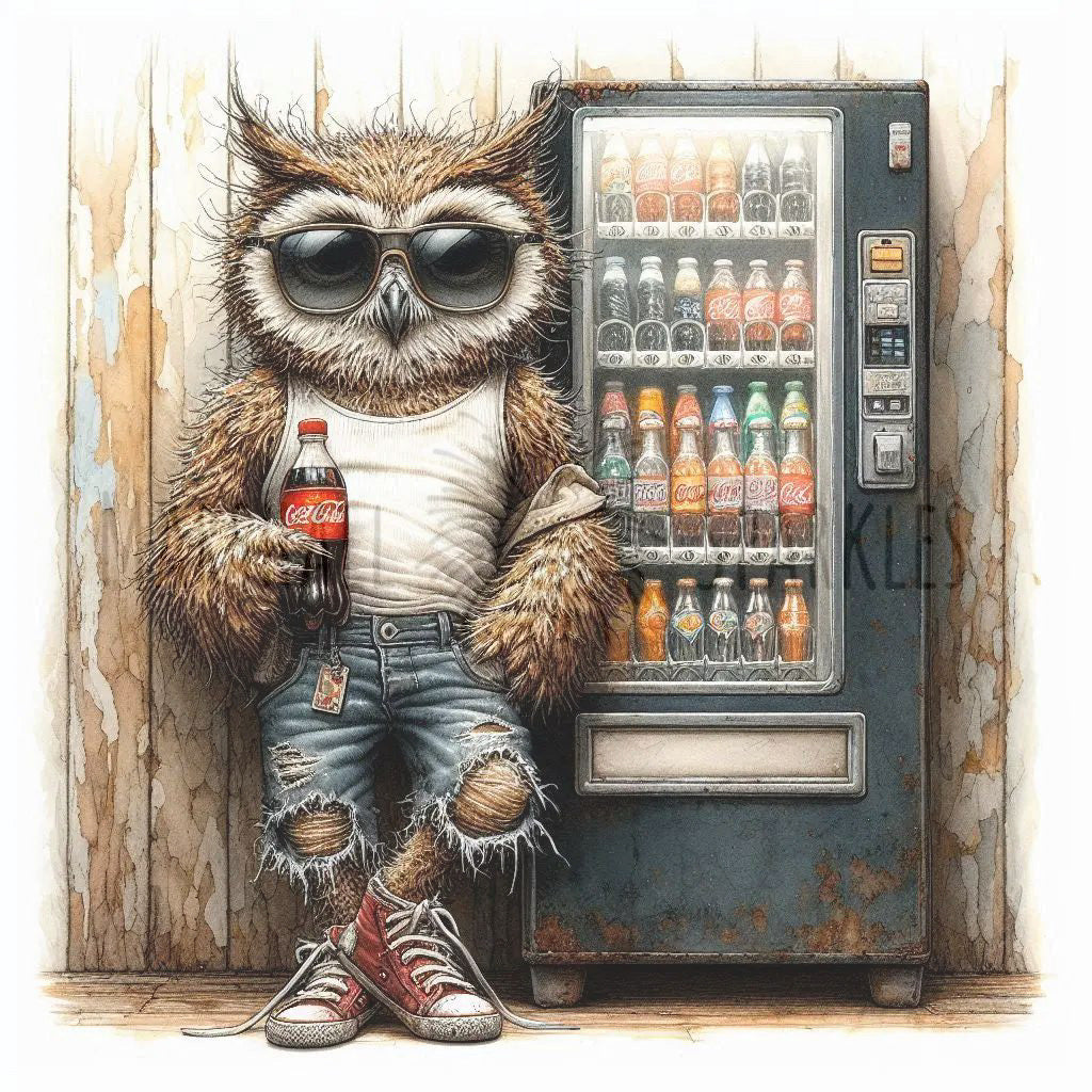 Rust & Fur - Owl © 50x50 (print to order)