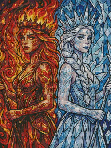 Fire Queen Vs Ice Queen © 60x80