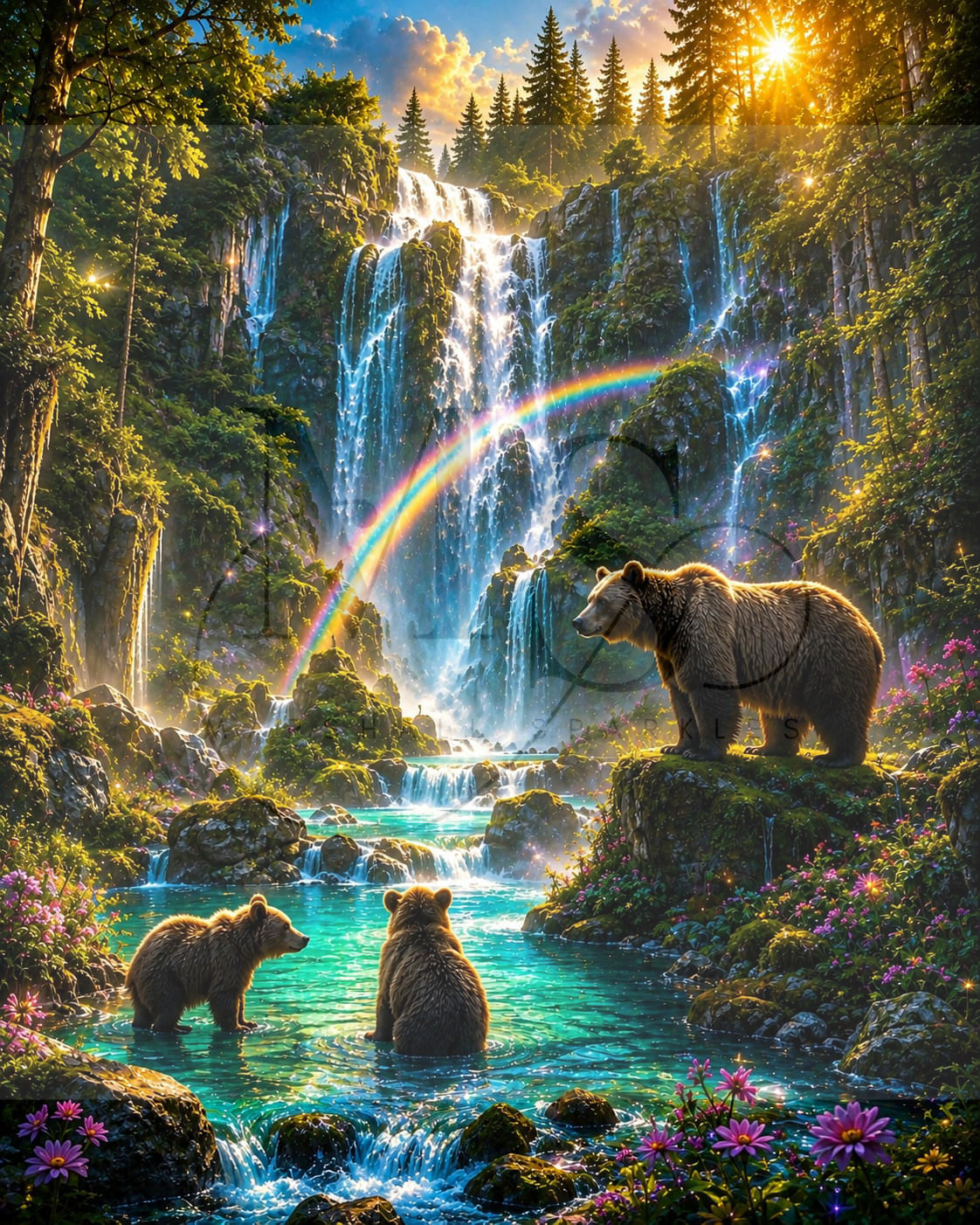Where Bears Roam Free © 60x75 by KT Designs