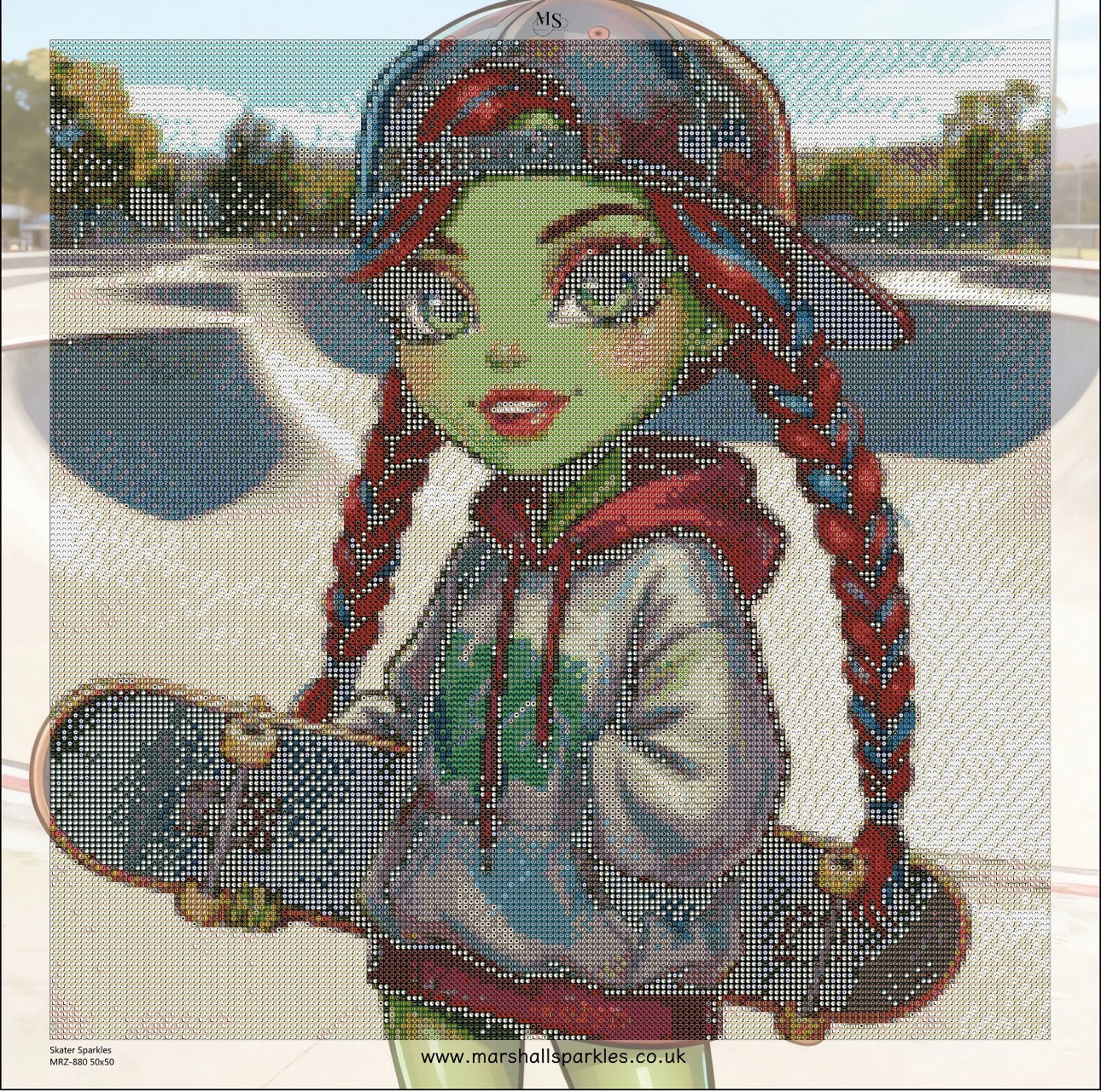June Skater Sparkles © 50x50 round fairy drill