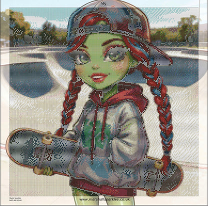 June Skater Sparkles © 50x50 round fairy drill