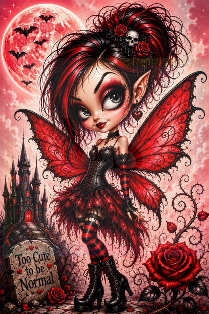 Red Gothic Fairy © 50x75 by NAT Art Creation