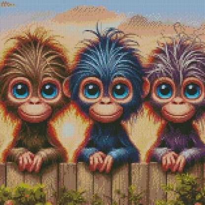 Over the Fence - Monkeys © 40x40 (print to order)